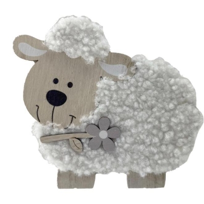 Chunky Wooden Sheep 13cm