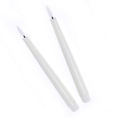 LED Ivory Taper Candle 25cm x 2