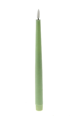 LED Green Taper Candle 25cm x 2