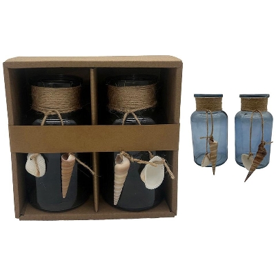 Blue Morgan Duo Vase In Box 16cm