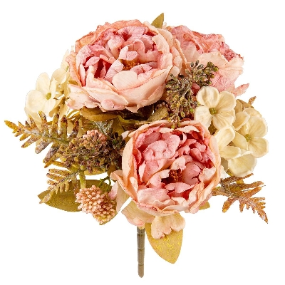 Dry Pink Peony Bouquet 38cm