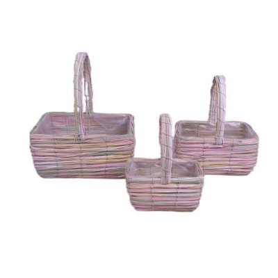 Pink Basket Set Of 3
