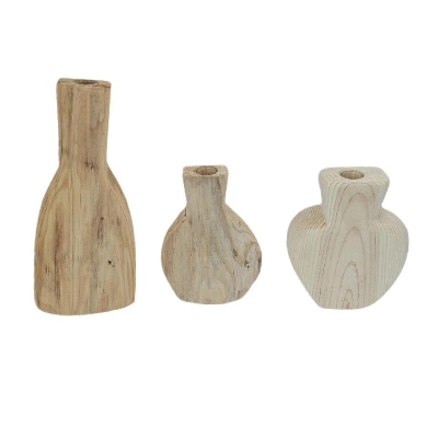 Wooden Lamar Vase 22cm