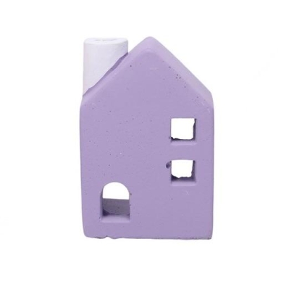 Purple House Tealight Holder 12cm