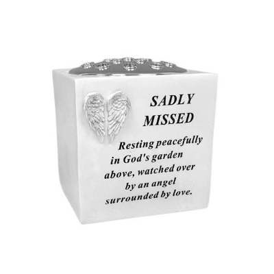 Sadly Missed Angel Wings Pot 15cm