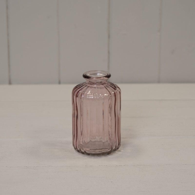 Small Lavender Ribbed Vase 10cm