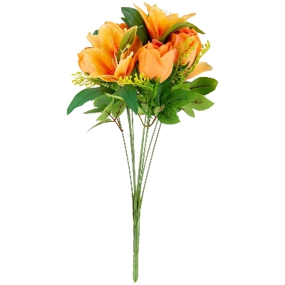 Orange Rose & Lily Bouquet 48cm