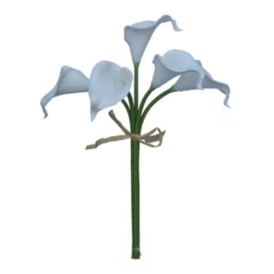White Real Touch Calla Bundle 35cm