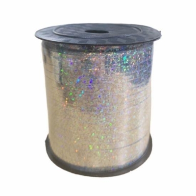 Silver Holographic Curling Ribbon 250m