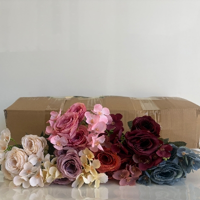48 x Hydrangea & Rosebud Bush 30cm
