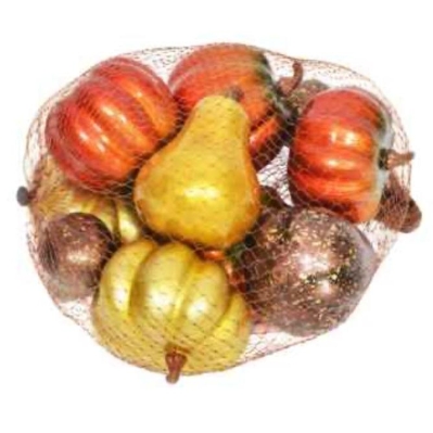 Metallic Pumpkins In Net x 10