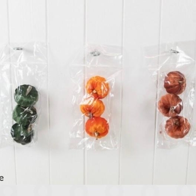 Velvet Pumpkin Clip x 3