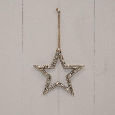 Hanging Silver Star 12cm