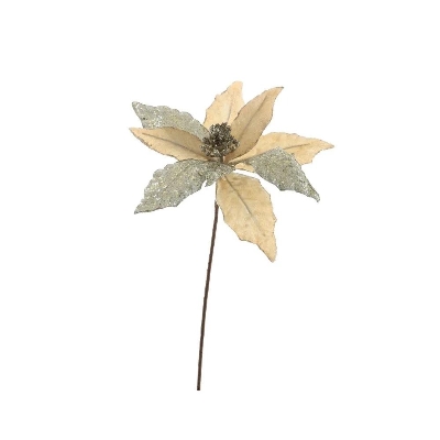 Champagne Velvet Poinsettia 48cm