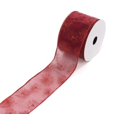 Red Starburst Ribbon 10yds