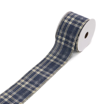 Blue Tartan Ribbon 10yds