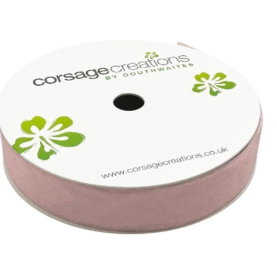 Pale Pink Velvet Ribbon 25mm