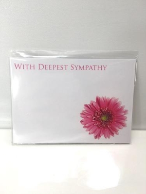 Florist Cards Pink Deepest Sympathy x 6