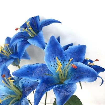 Blue Lily Bush 35cm, Florist Wedding and Craft Supplies Ltd