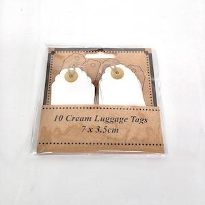Cream Luggage Tags 7cm x 10