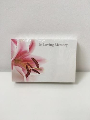 Florist Funeral Cards In Loving Memory Pink lily