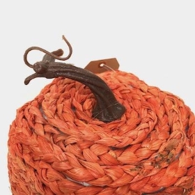 Orange Wicker Pumpkin 16cm