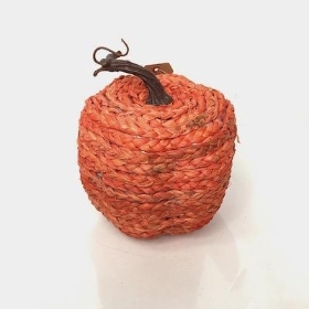 Orange Wicker Pumpkin 16cm