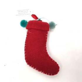 Red Felt Stocking Decoration 14cm