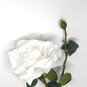 White Dried Rose 40cm