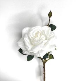 White Dried Rose 40cm