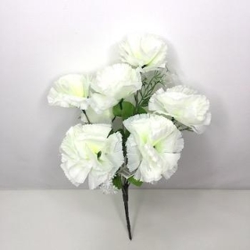 Ivory Carnation Bush 34cm