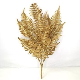 Gold Glitter Fern Bush 54cm