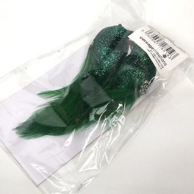 Green Glitter Bird On Clip x 2