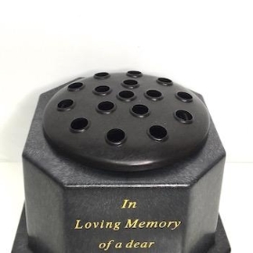 Black In Loving Memory Mum & Dad Memorial Pot