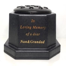 Black In Loving Memory Nan & Grandad Memorial Pot