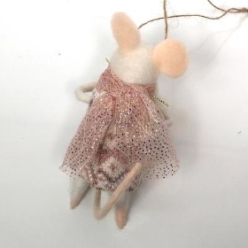 Pink Mouse With Parcel 12cm