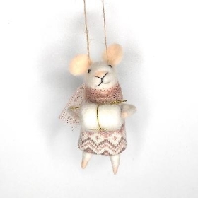 Pink Mouse With Parcel 12cm