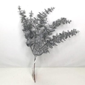 Silver Glitter Eucalyptus Bush 31cm