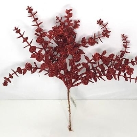Red Glitter Eucalyptus Bush 31cm
