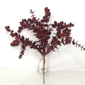 Burgundy Glitter Eucalyptus Bush 31cm