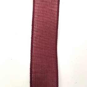 Burgundy Burlap Ribbon 38mm