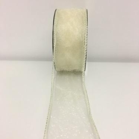 Ivory Organza Ribbon 50mm