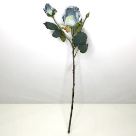 Dusky Blue Rosebud 51cm
