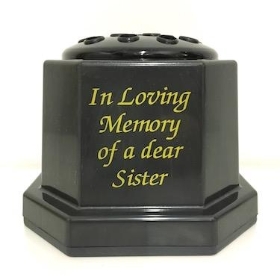 Black In Loving Memory Sister Memorial Pot