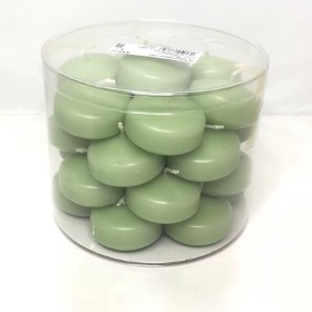 Soft Green Floating Candles x 28