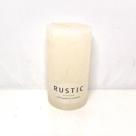 Wool White Rustic Candle 11cm