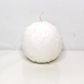 White Snowball Candle 10cm