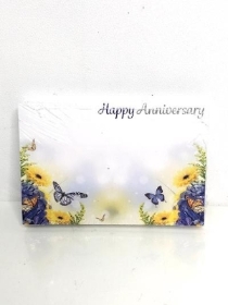Small Florist Cards Happy Anniversary Blue Yellow