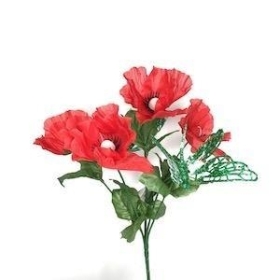 48 x Red Poppy Dragonfly Bush 31cm