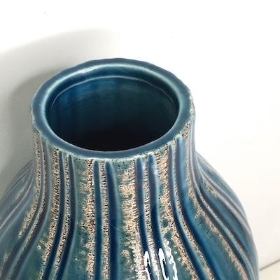 Blue Stripe Ceramic Vase 30cm